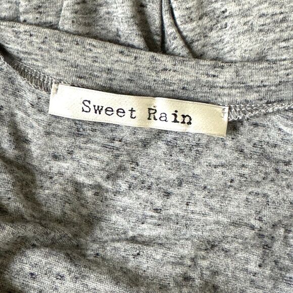 Sweet Rain Novelty Graphic Knit Top Blouse High Low Gray S bv - Picture 7 of 8